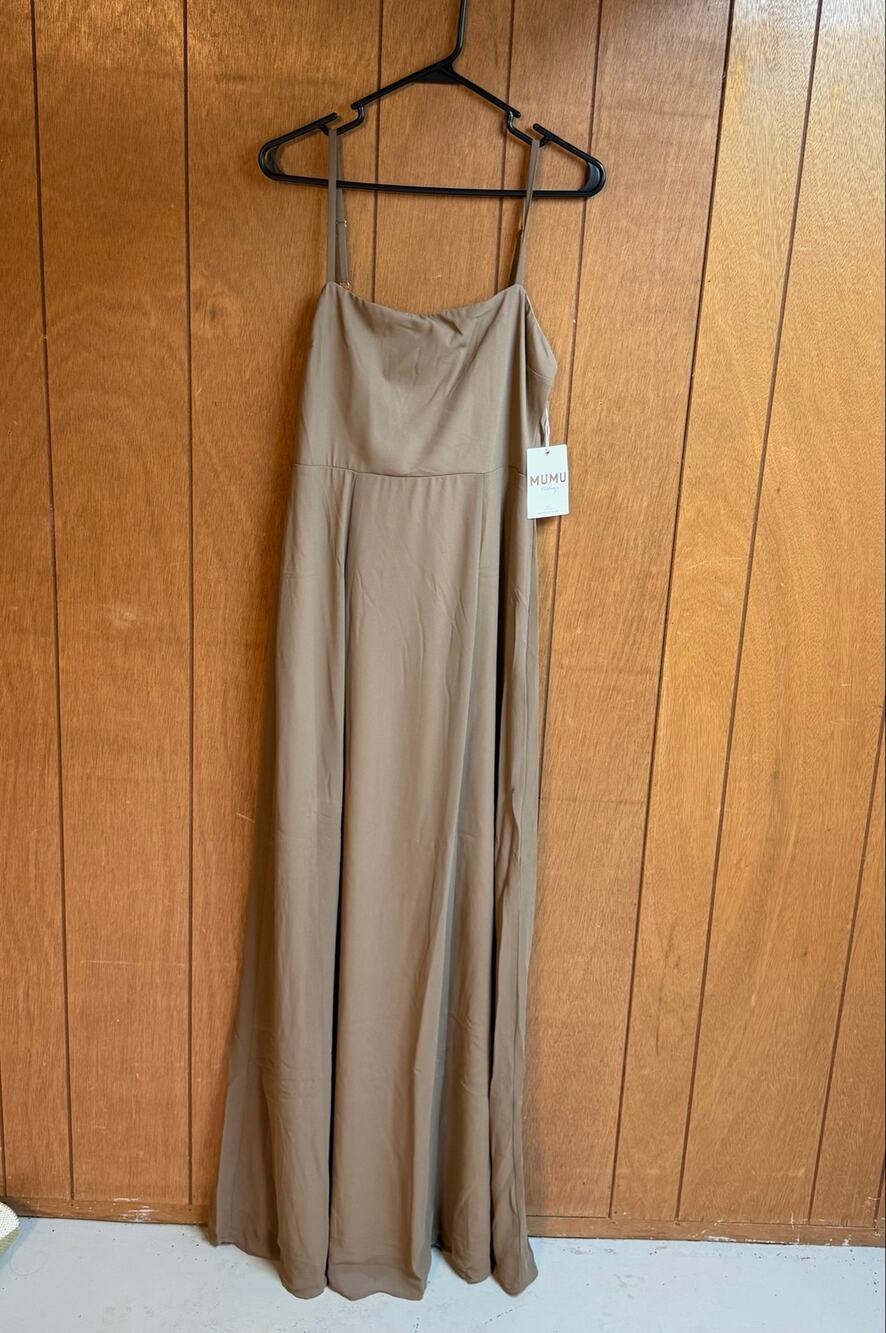 Show me your Mumu Wedding Women’s Large Lauren Tie Maxi Dress Chiffon Bow New